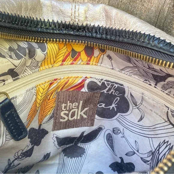 The Sak Metallic Silver and Black Crossbody Bag - Picture 11 of 12